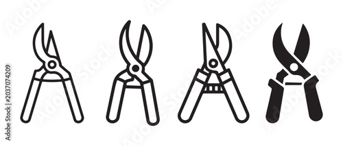 Quadro su tela Set of pruning shears icons