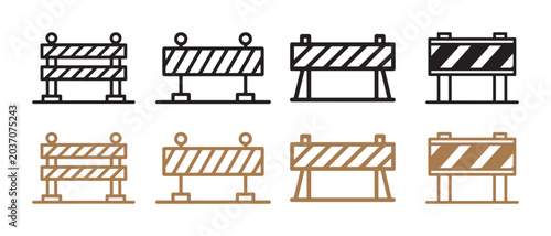 Konstfotografi Set of road barrier icons