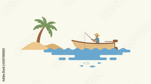 Embrace the spirit of World Oceans Day; this peaceful marine illustration promotes ocean conservation, reminding us to protect these vital ecosystems