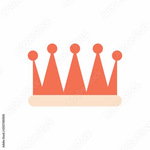 Red royal crown flat illust...