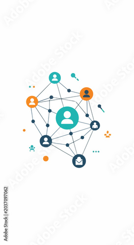 network connection icons on white background
