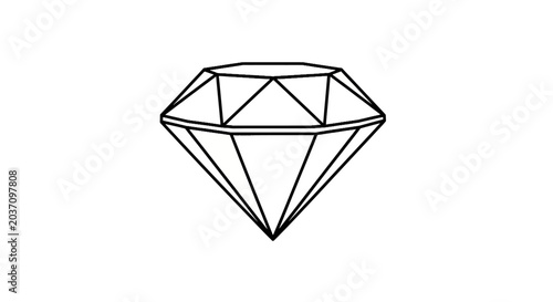 фотографія Brilliant cut diamond gemstone outline icon