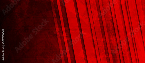 Bright red grunge stripes abstract geometric background