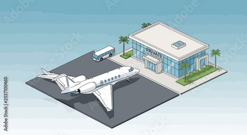 Εκτύπωση καμβά Airplane on tarmac next to terminal building.