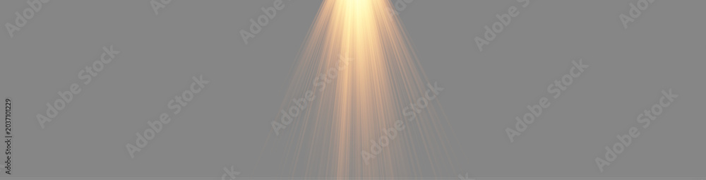 Obraz premium Gold spotlight background with top celebratory light ray, award glow and victory stage beam