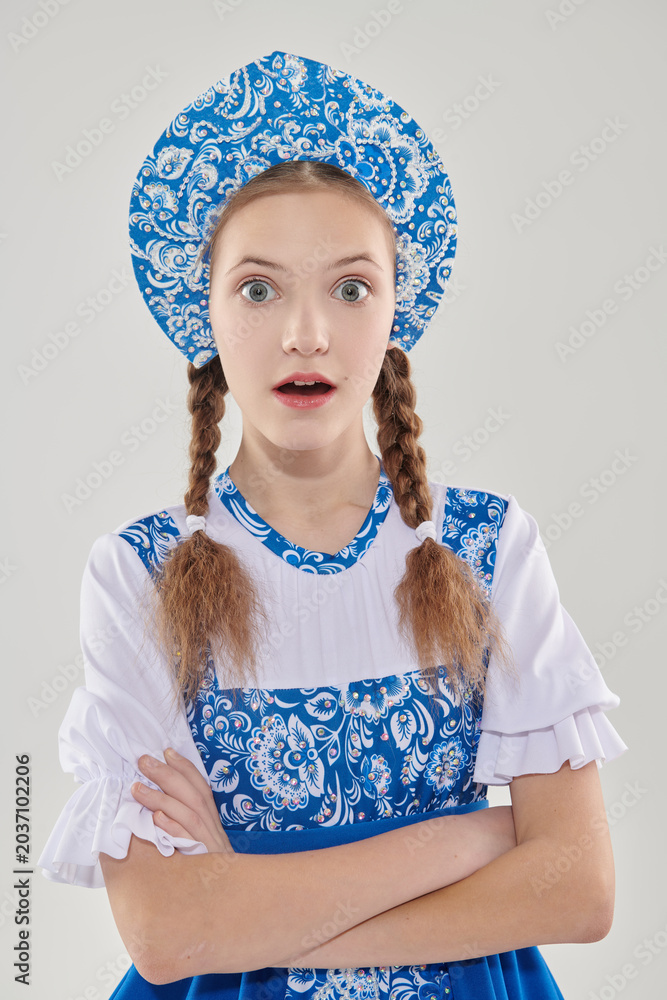 Obraz premium Blue Folk Surprise