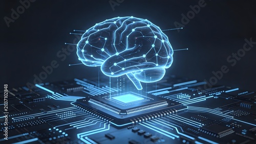 AI brain on circuit board