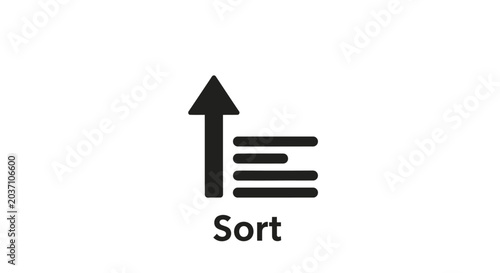 Tablou pe pânză Sort icon with ascending order symbol.