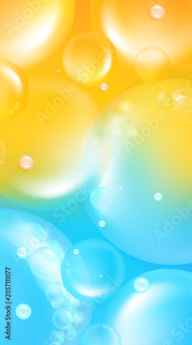 Hyaluronic acid and Niacinamide hair and skin solutions ad, yellow and blue collagen serum drop with cosmetic advertising background ready to use, illustration vector.