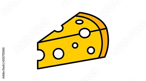 Illustration of a Cheese Wedge with Holes.