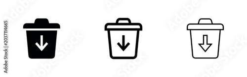 Foto Trash can with down arrow icon