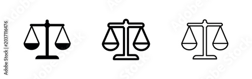 Bild auf Leinwand Scales of justice icons, law and balance symbols
