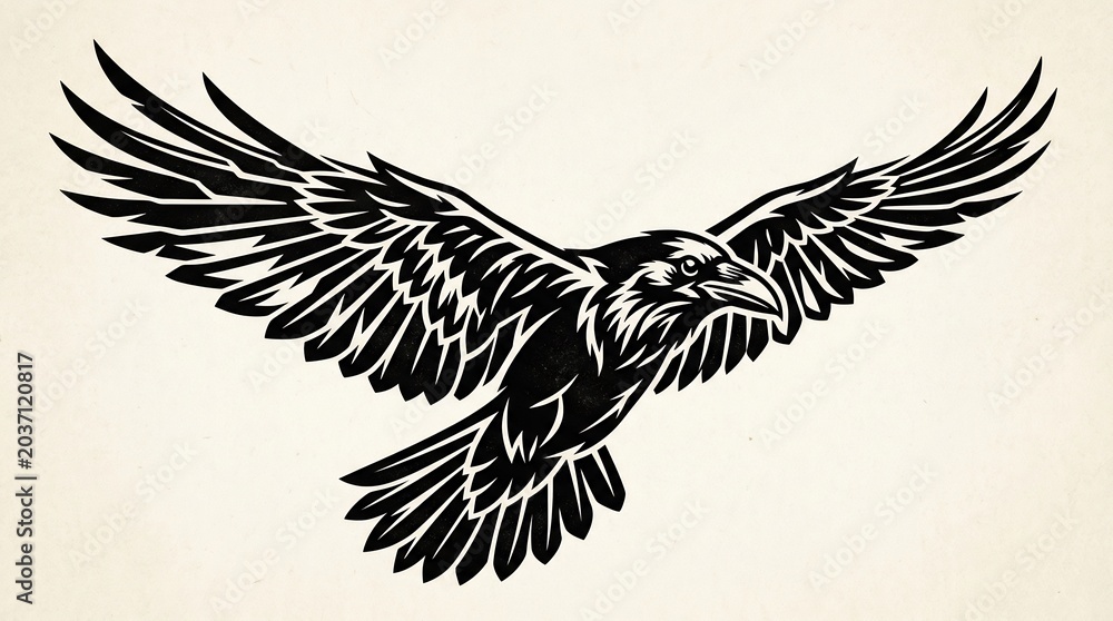 Fototapeta premium Bird in flight with detailed feather patterns