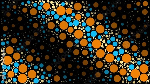 Blue and yellow dots wave animation background