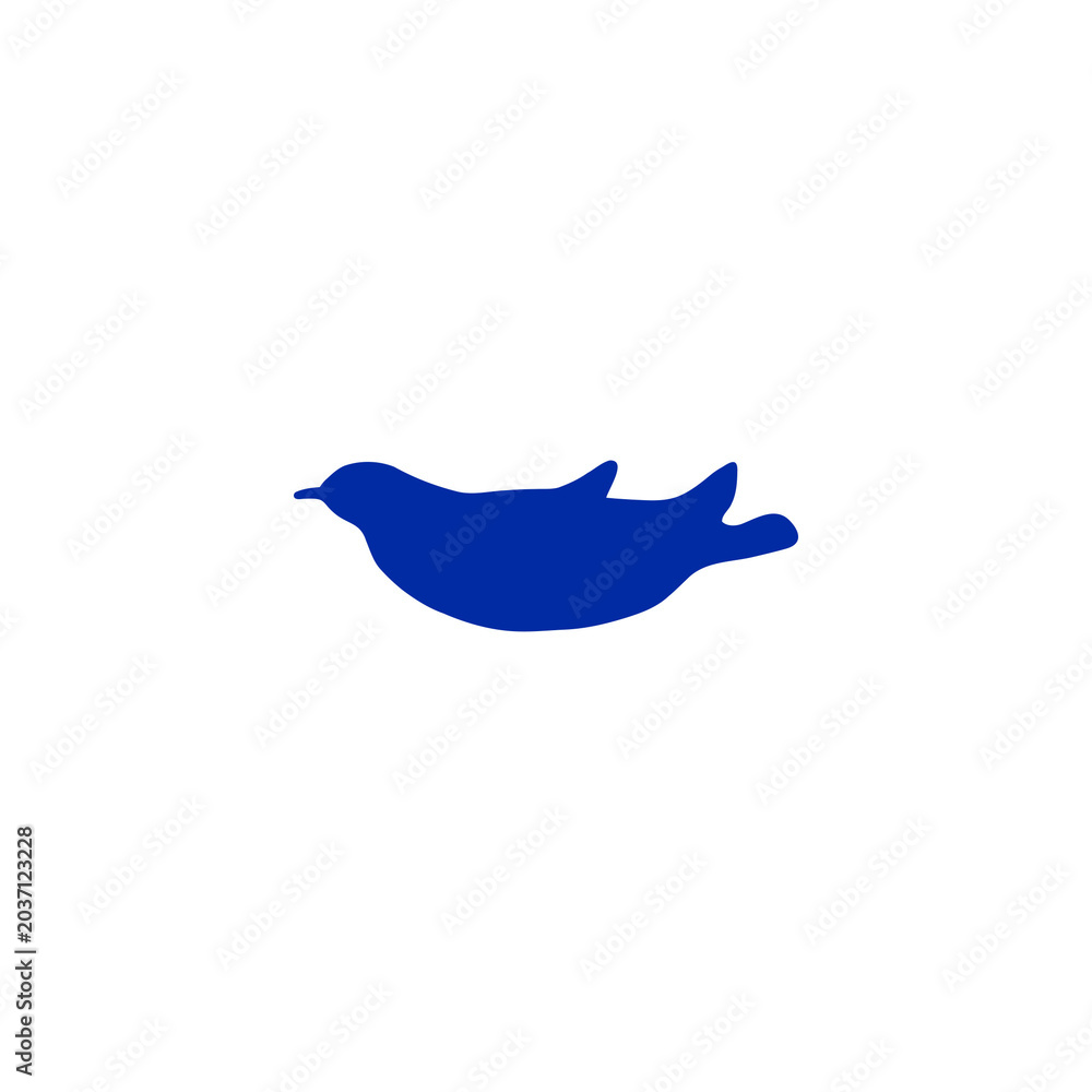 Obraz premium Blue Bird Silhouette Icon for Social Media and Communication