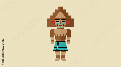 Cuadro en lienzo Hopi Kachina Doll Carved from Cottonwood Root