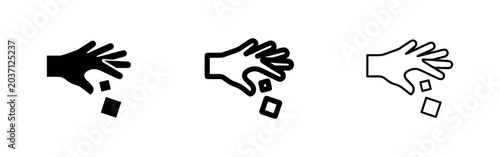 Foto Hand Dropping Elements Icon Set for Planting, Distribution, or Discarding