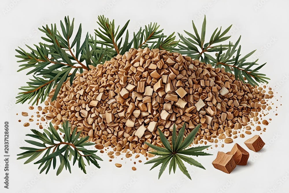 Fototapeta premium Cedarwood chips used in pet bedding or bedding materials