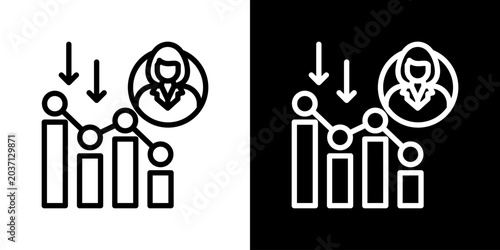 Photos Churn Rate Icon Set Multiple Style Collection