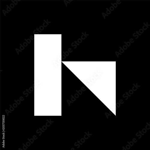 Letter H arrow minimal abstract logo design