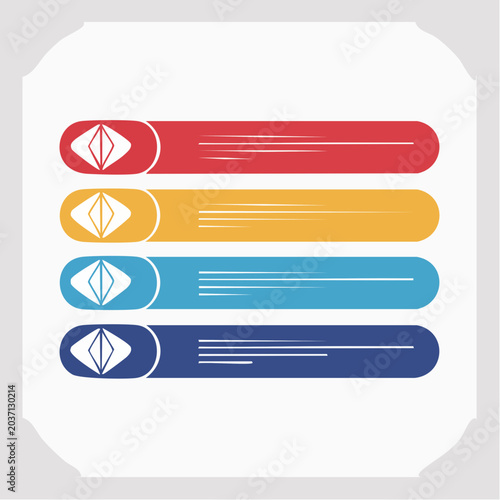 Four Colorful Horizontal Infographic Elements with Icons