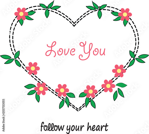 follow your heart cute girls  t shirt print illustrations design