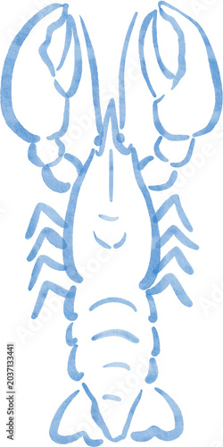 Coastal Wedding Lobster Hand Painted Watercolor Beach Wedding Icons for Invitations