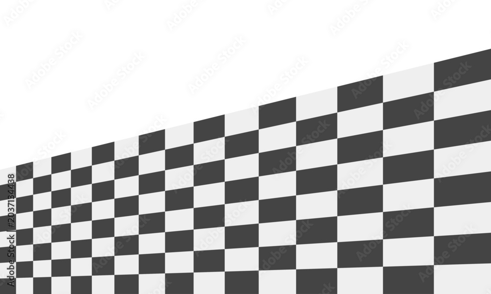 Obraz premium Dynamic perspective chess floor illustration with checkerboard design, optical check effect, and geometric board composition. Vector