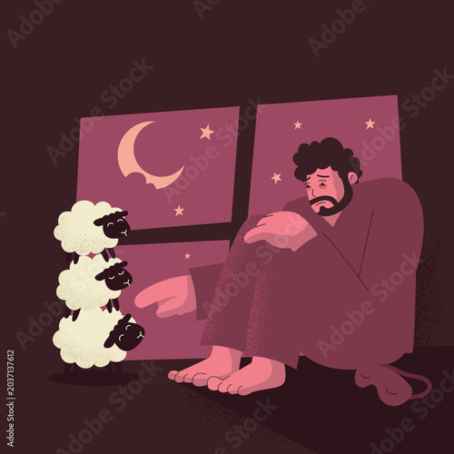 a man count a sheep, insomnia