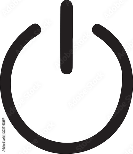 Photos Minimal power button icon isolated black outline symbol.