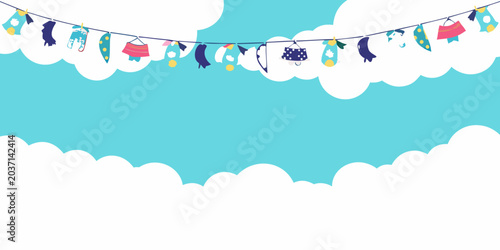 Slika na platnu Children s Day Koinobori Decorations Flat Vector Illustration