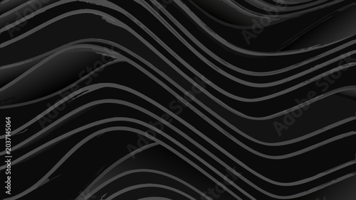Canvas-taulu Wavy lines create an abstract monochromatic pattern with a dark gray and black c