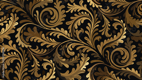 Foto Ornate floral ornament a seamless vector pattern with swirling leaves and detail