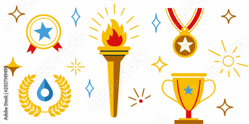 Photography Awards And Recognition Vector Illustration With Bright Colors And Symbols