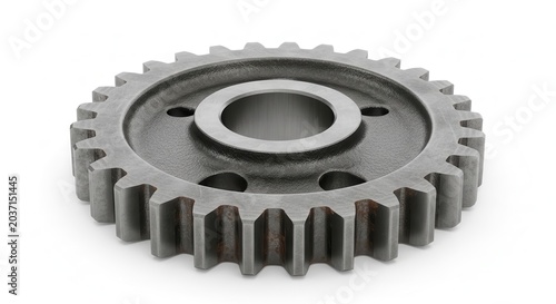 Close-up of a metal gear wheel.