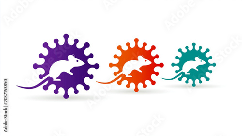 Virus and Mouse Icons: Thre...