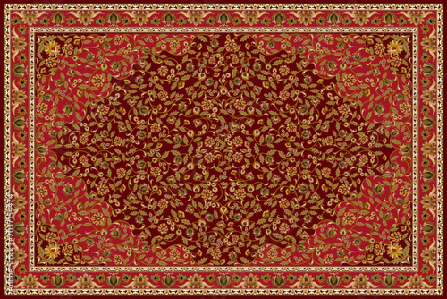 Luxury Red Floral Persian Carpet Pattern with Ornamental Border