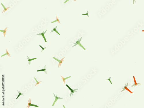Bild auf Leinwand Scattered Dragonflies Delicate Wing Summer Design