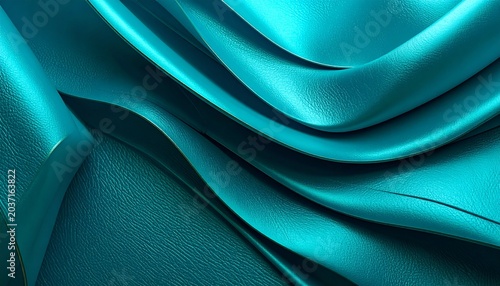 Deep Teal Abstract Botanical Macro Collection — Turquoise Leaf Texture Luxury Nature Background