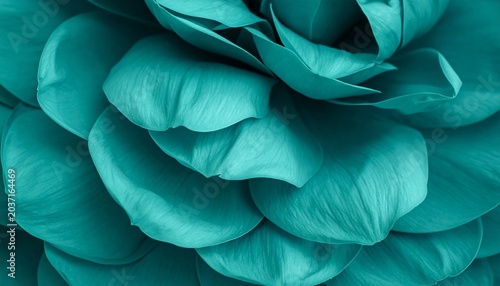 Deep Teal Abstract Botanical Macro Collection — Turquoise Leaf Texture Luxury Nature Background