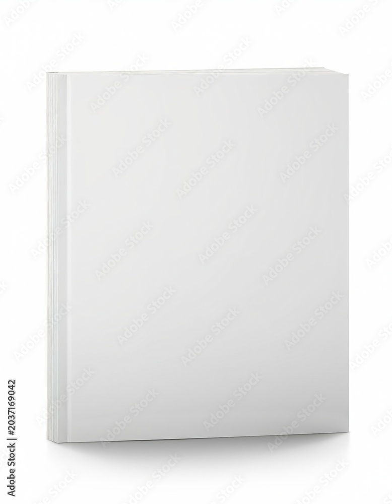 Fototapeta premium Blank white book mockup isolated on white background