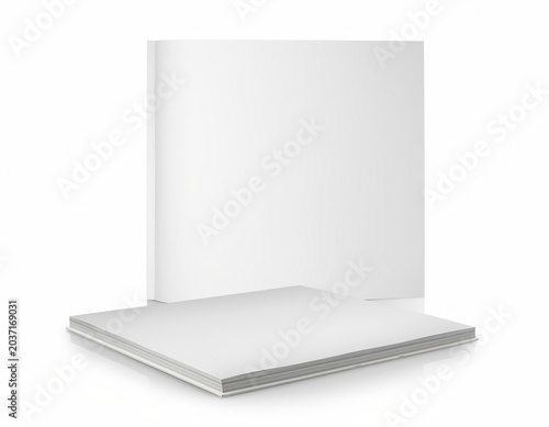 Blank open book mockup with standing page