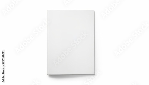 Blank white book cover mockup on isolated background