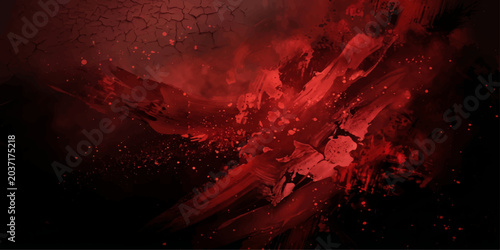 Crimson Explosion: Abstract art showcasing a dramatic burst of vibrant red powder or paint against a dark, textured background, evoking a sense of energy and intensity.