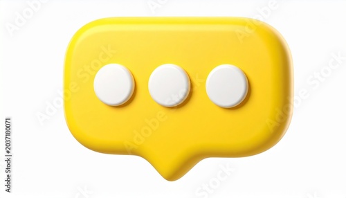Modern 3D Conversation Bubble Icon Isolated on White Background