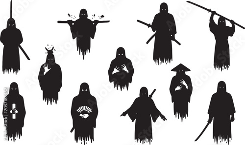 Comprehensive Collection of High Quality Black Silhouette Vector Illustrations Featuring Diverse Human Poses, Various Animals, Plants and Common Objects Isolated on a White Background