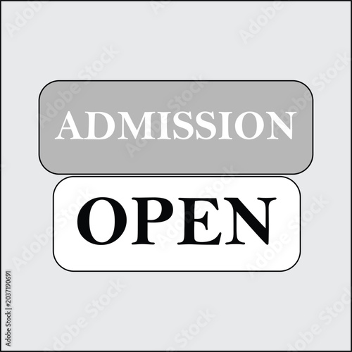 Admission open stacked banner design with bold typography for school, college, or institutional promotion