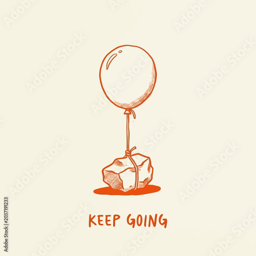 Принти на полотні Ice cube tied to a balloon.