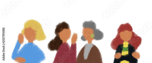 絵本風イラスト、女性