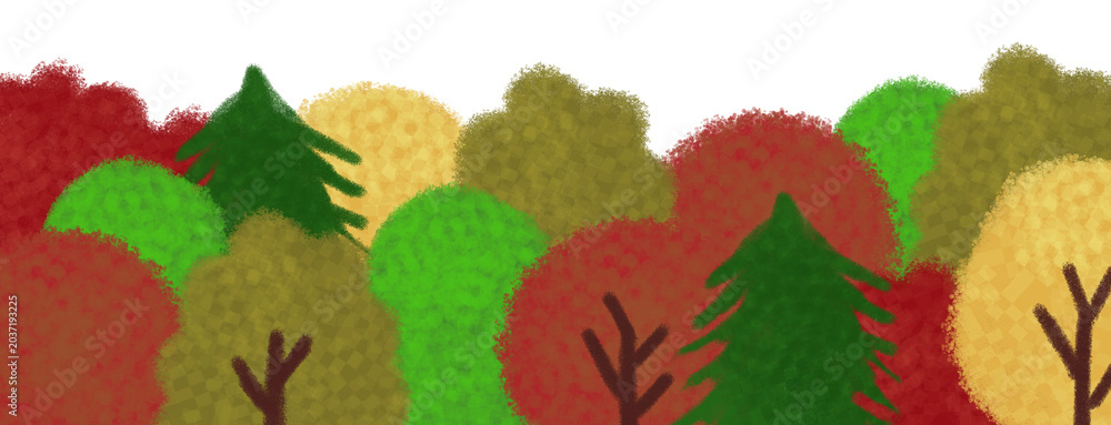 Naklejka premium nature illustration, forest, woodland